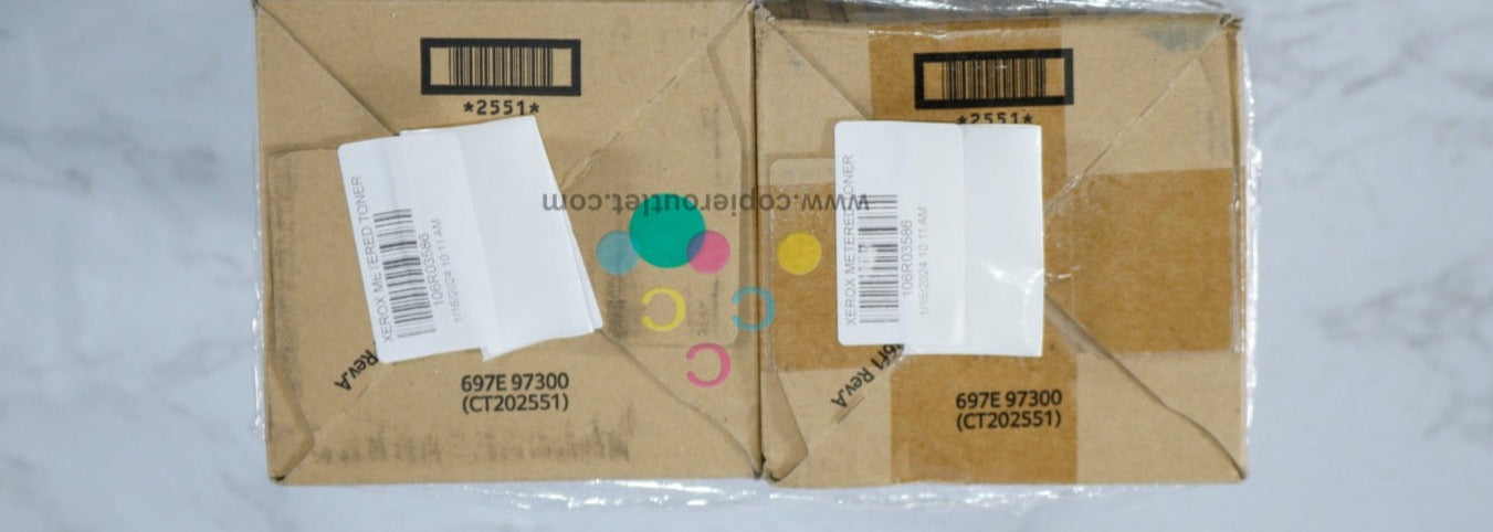 2 OEM Xerox VersaLink B400/B405 Black High Capacity Toners 106R03586 (1 New, 1 Open)