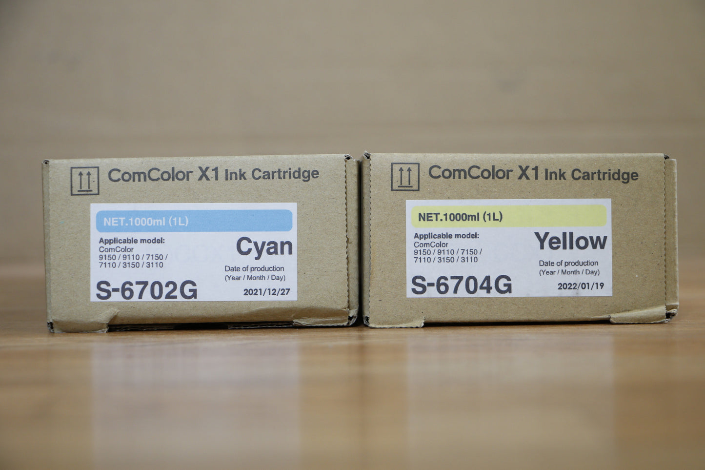 2 Genuine S-6702G /04G CY Ink Cartridges Riso ComColor 3110 3150 7110 7150 7510!