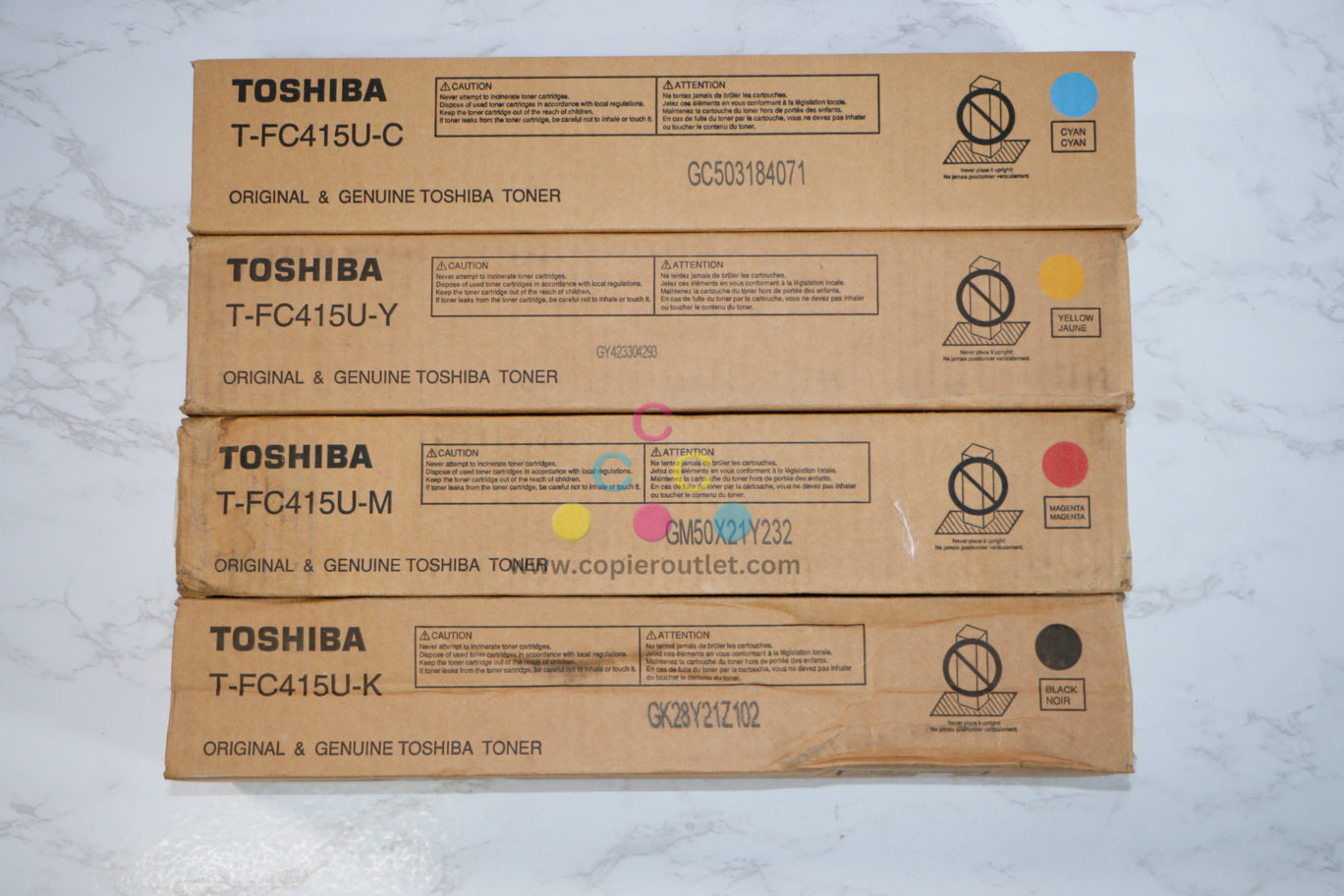 Cosmetic Toshiba eSTUDIO 2515AC,3015AC,3515AC CMYK Toner Set T-FC415U-C,M,Y,K