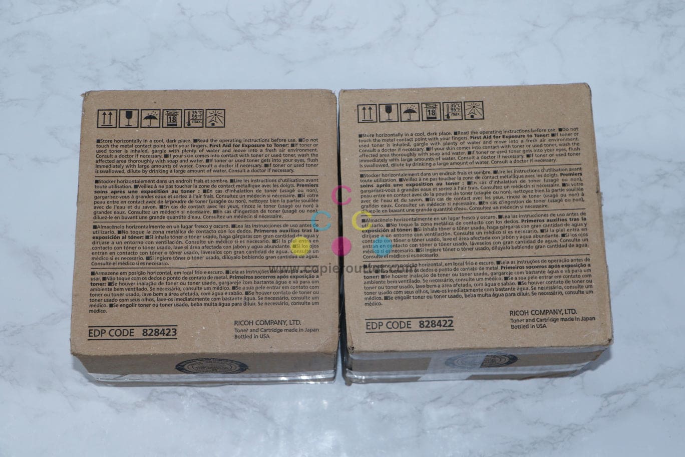 Lot of 2 Ricoh C5200 828423Y & 828422K Toner Cartridges Ricoh Pro C5200S,C5210s