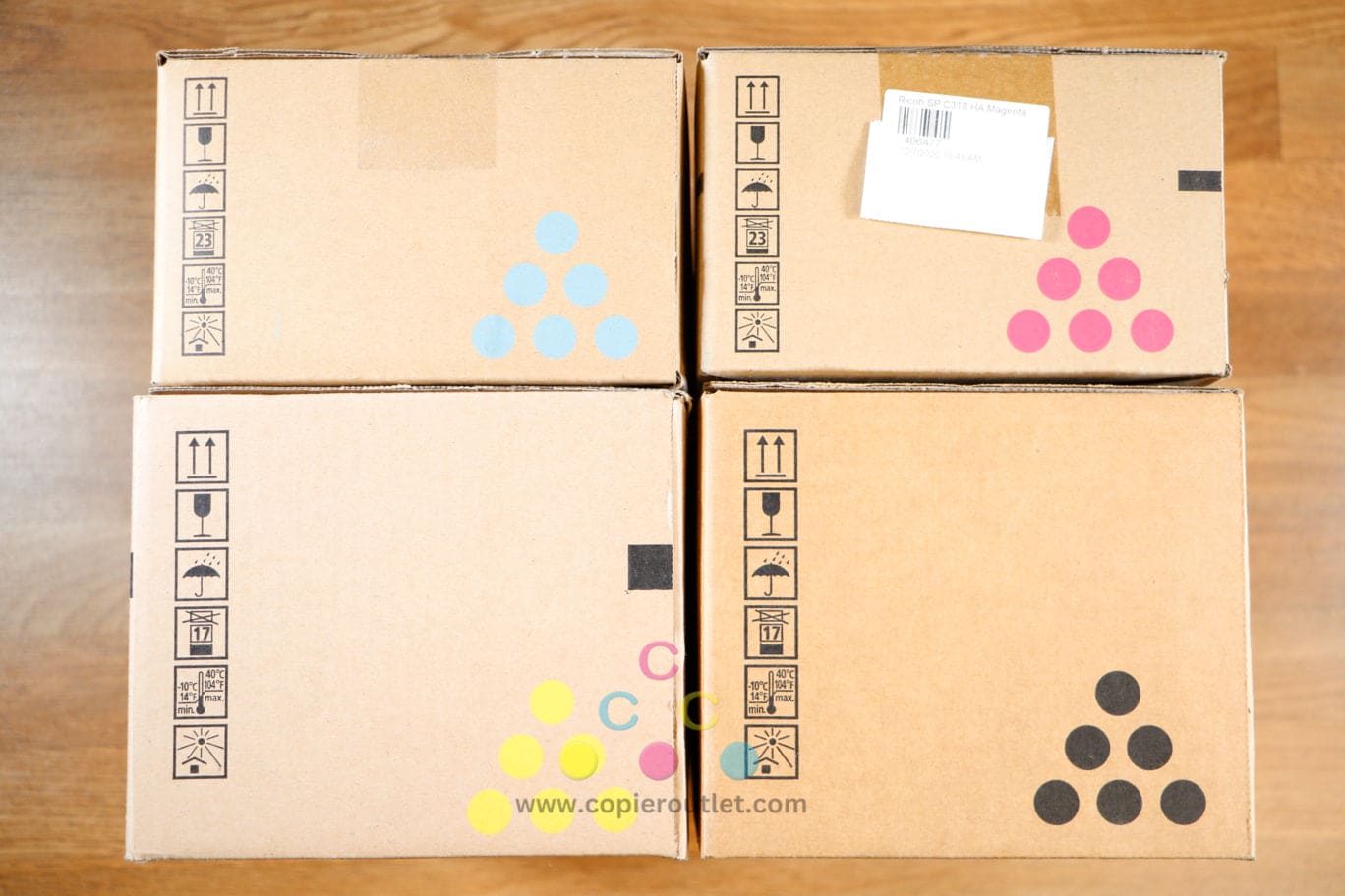 Genuine SP C310HA CMYK Hi Yield Toner Cart Set Ricoh Aficio SP C231N SP C342DN !