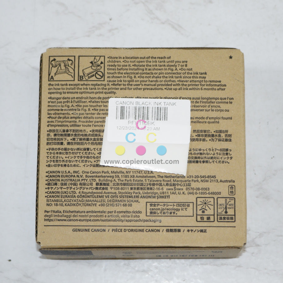 Genuine Canon TX2000,TX3000,TX4000 Black Pigment Ink PFI-110BK/2364C001 / 2025