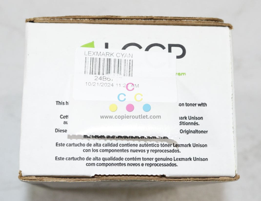 New Open OEM Lexmark XC4140,XC4143,XC4150,XC4153 Cyan High Yield Toner 24B6717