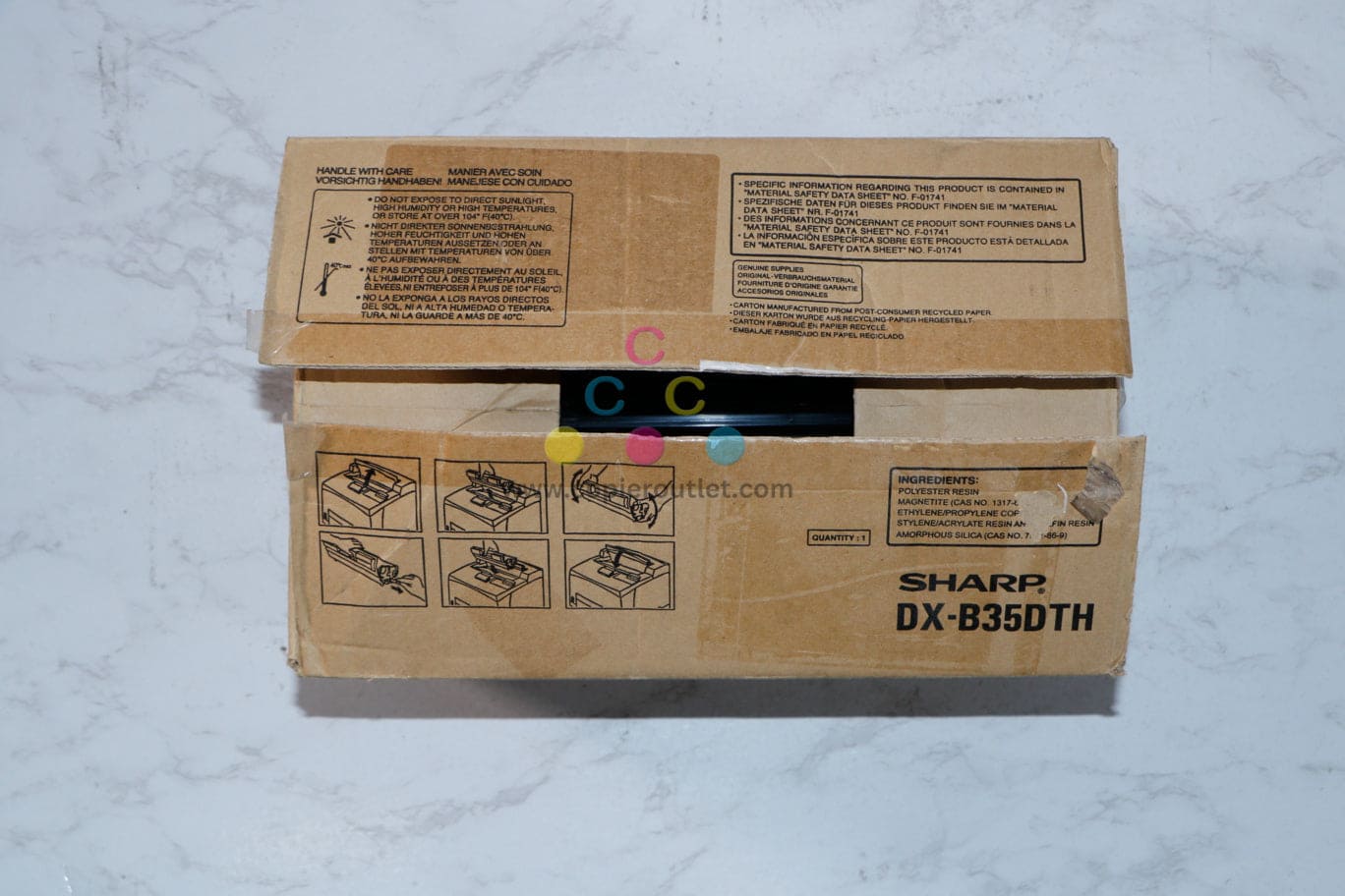 2 Open Box OEM Sharp DX-B350P Black Toner Cartridge DX-B35DTH Same Day Ship