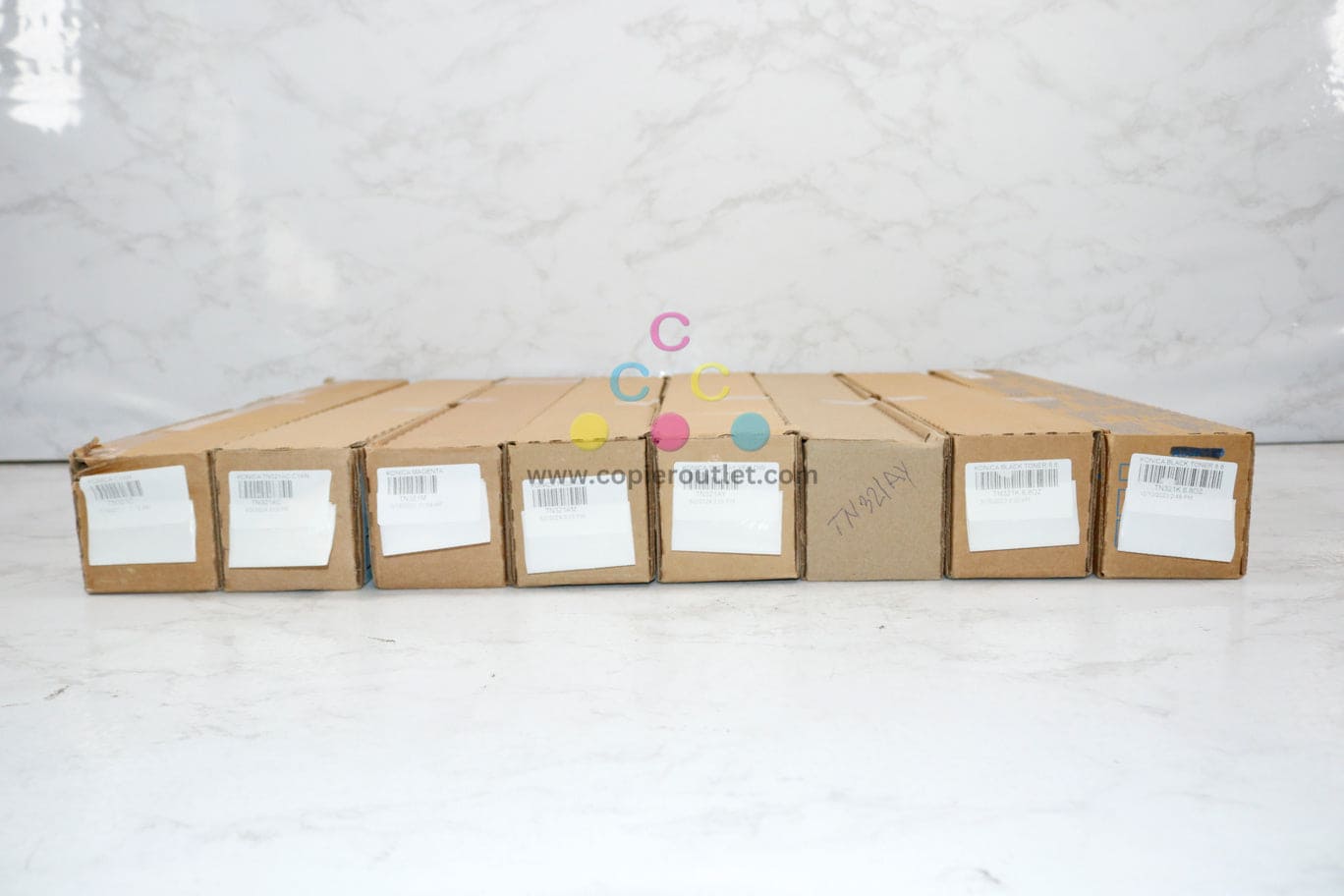 8 OEM Konica BH C224,C284,C364,C364e TN321CMYK Toners(Plain Boxes & Low Yield K)