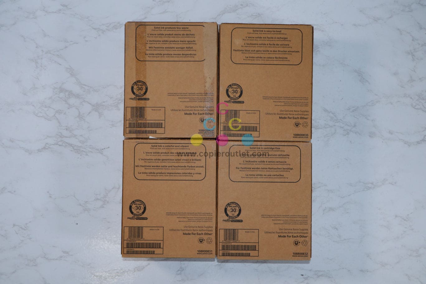 Genuine Xerox ColorQube 9201, 9202, 9203 CMYK ColorQube Inks 108R00829,30,31,32