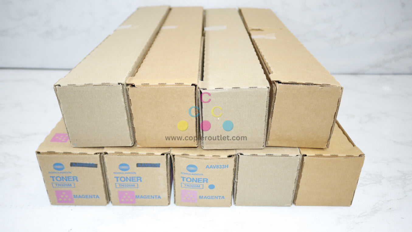 9 New OEM Konica Bizhub C250i,C300i,C360i CCCCMMMMY Low Yield Toners TN328!