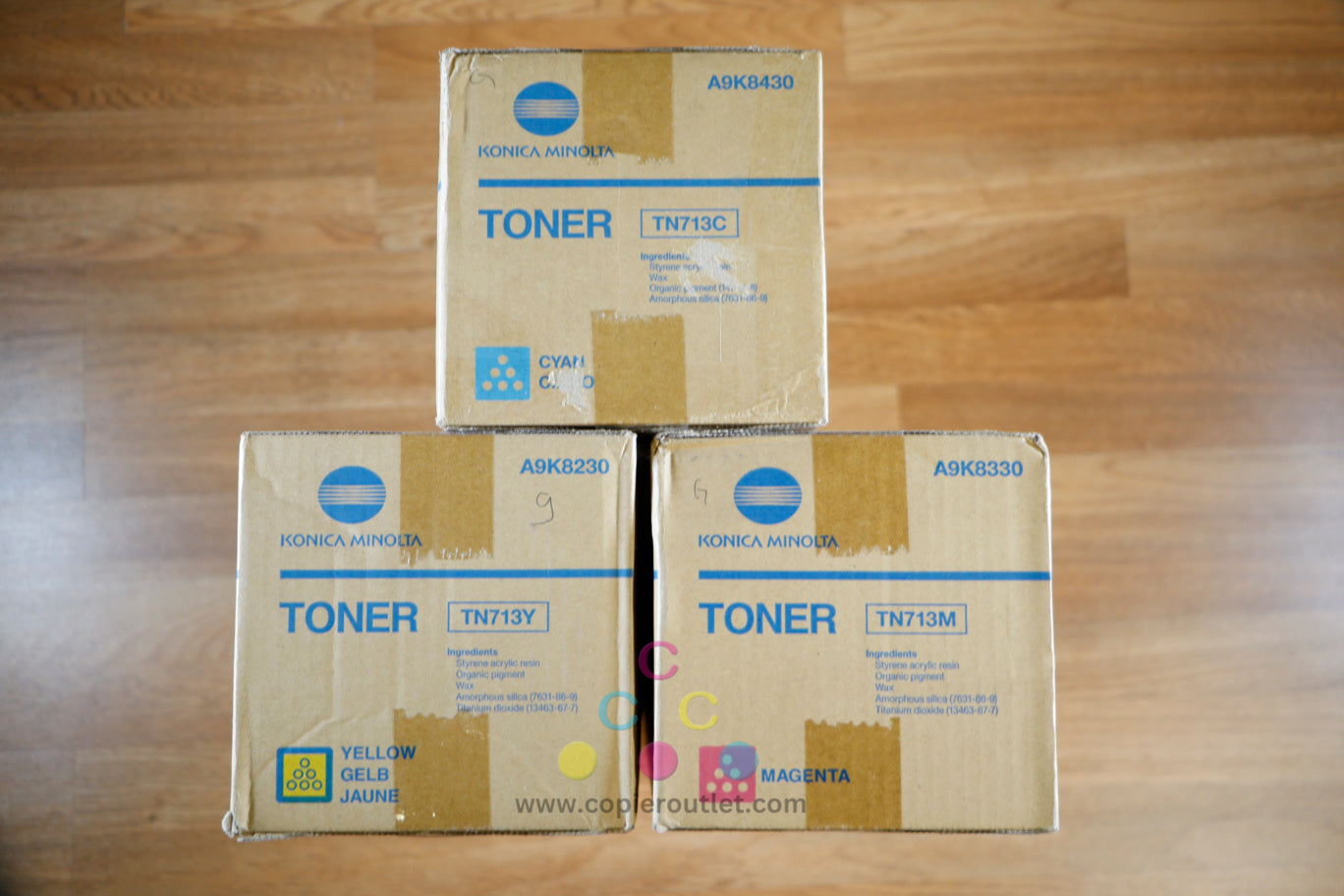 Genuine Konica Minolta TN713 CMY Toner Cartridges Bizhub C659 C759 Same Day Ship