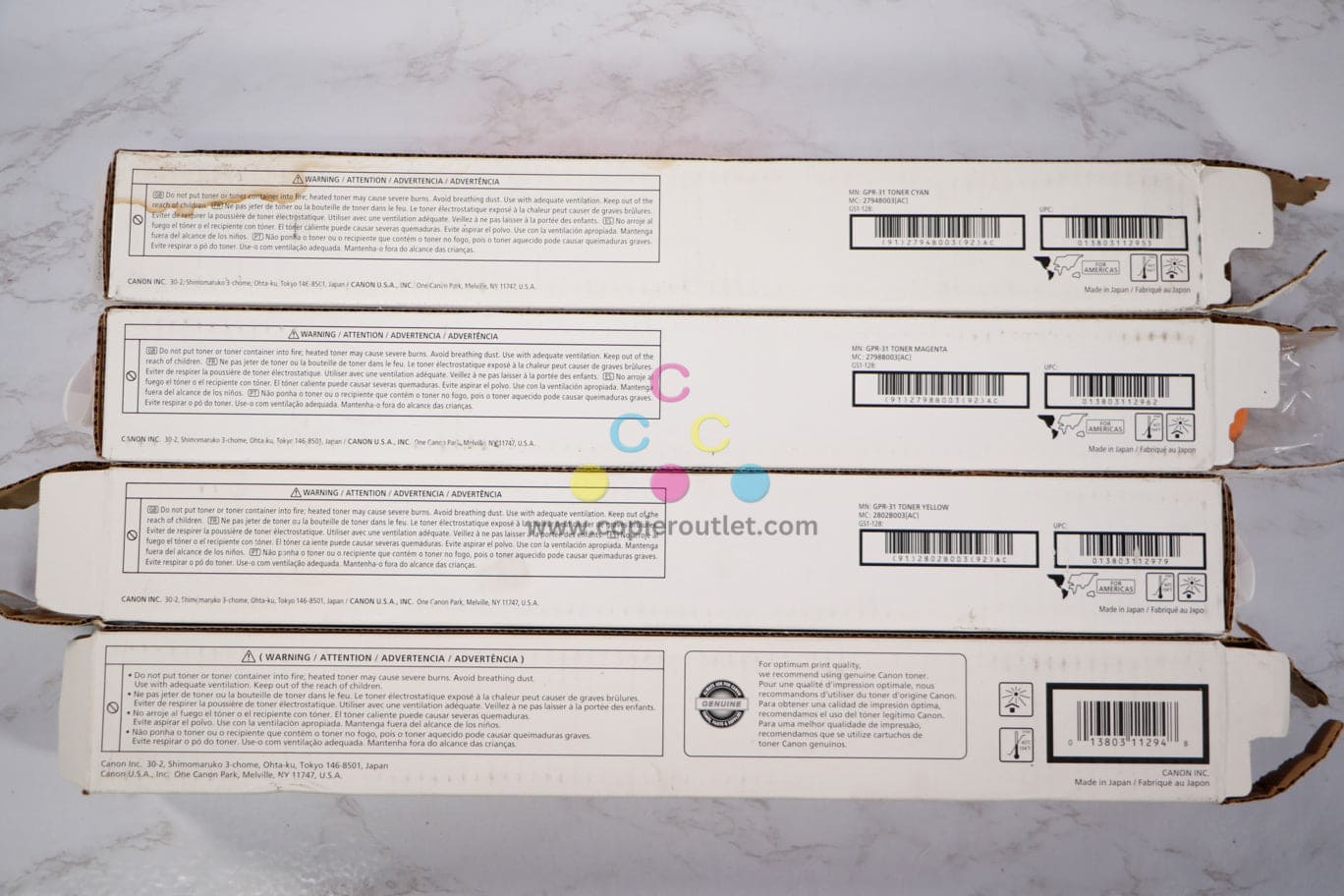 Open Box OEM Canon imageRUNNER C5030,C5035,C5235 CMYK Full Set Toners GPR-31