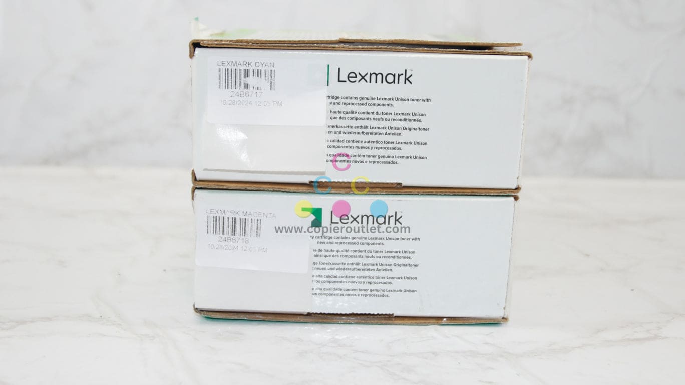 2 OEM Lexmark XC4140,XC4143 Cyan & Magenta Toners 24B6717 & 24B6718
