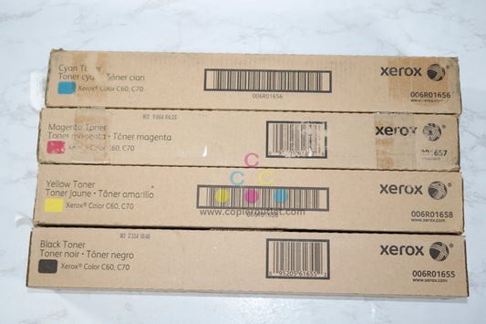 New Genuine Xerox Color C60,C70 CMYK Toner Set 006R01655,6R01656,6R01657,6R01658
