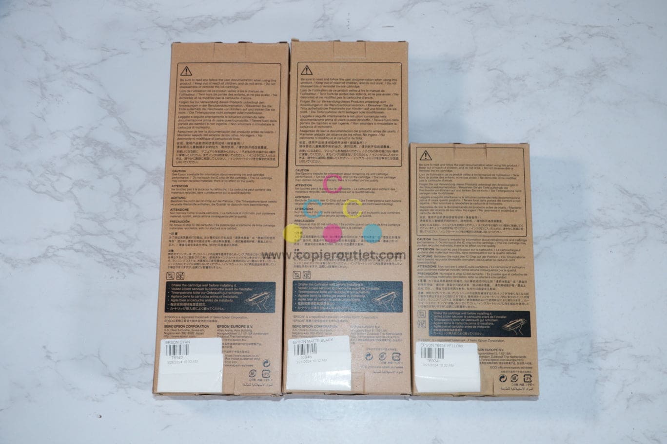 3 New OEM Epson SC-T3000,5000,7000,3070,5070 CYK Inks T6942,T6934,T6945