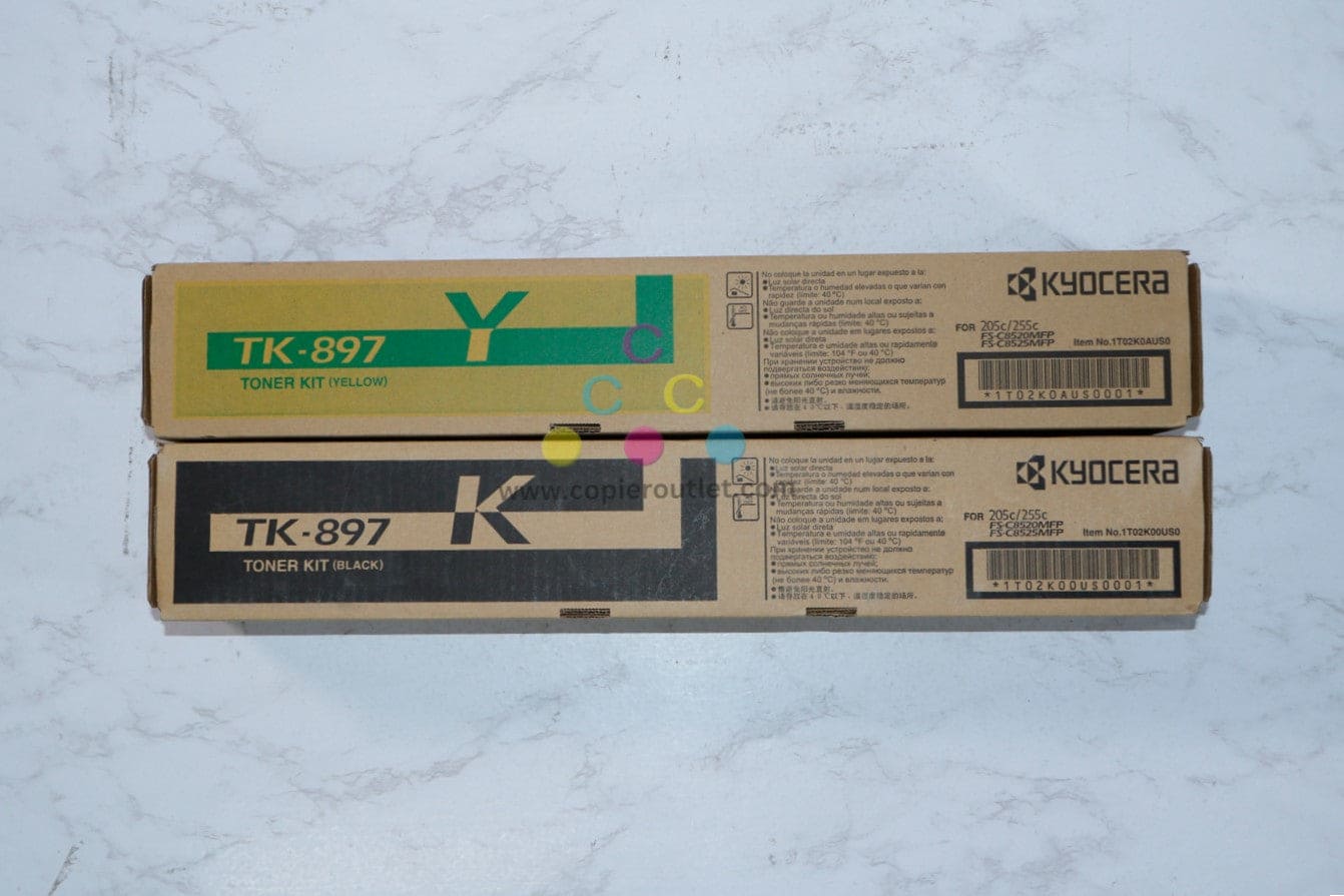 OEM Kyocera FS-C8520MFP,FS-C8525MFP,TASKalfa205c,255c TK-897Y & TK-897K Toners