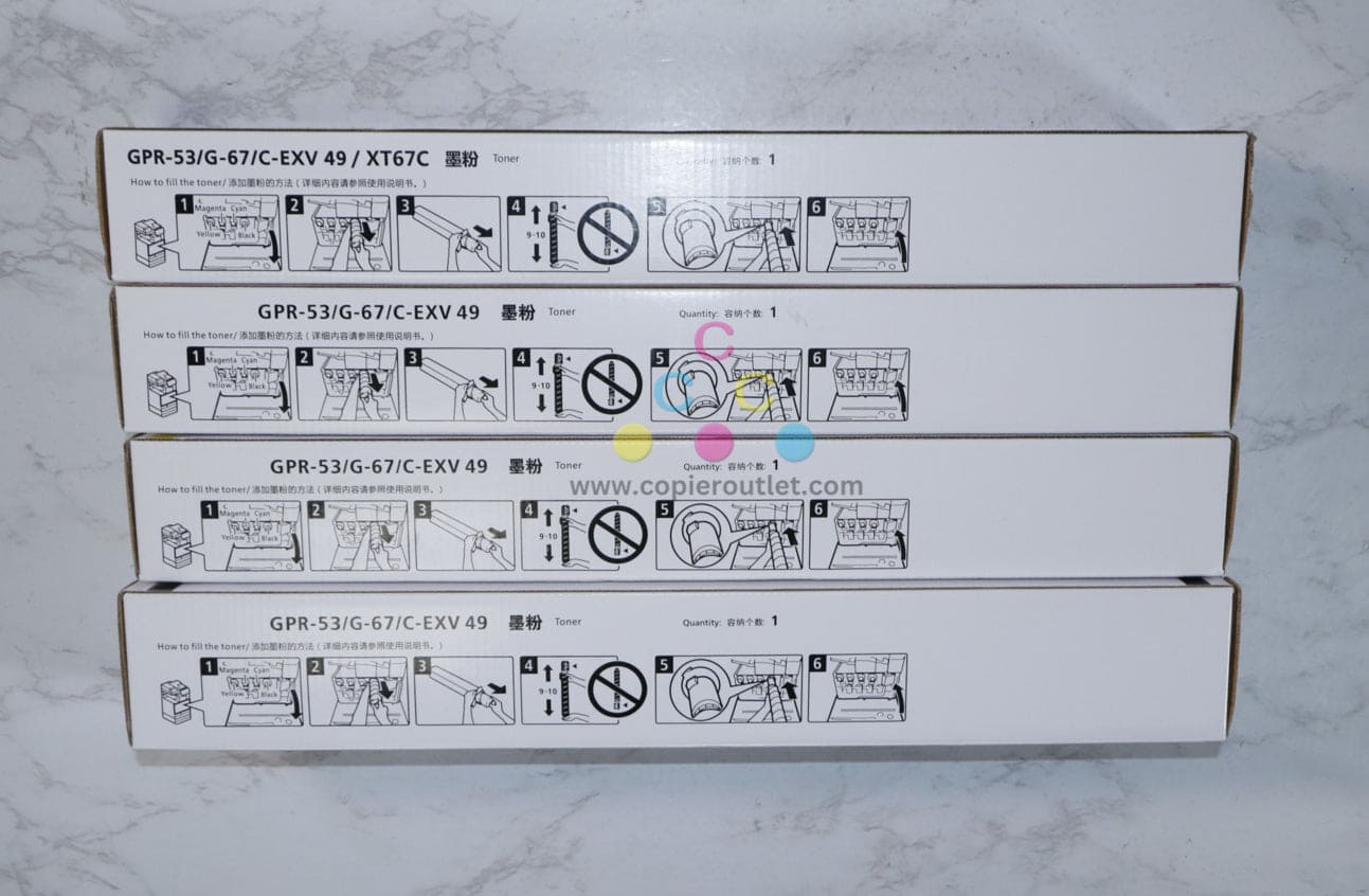 Compatible iR-AV C3020,3025,DX3725,DX3720 CMYK Toner GPR-53/G-67/C-EXV49 XT67C