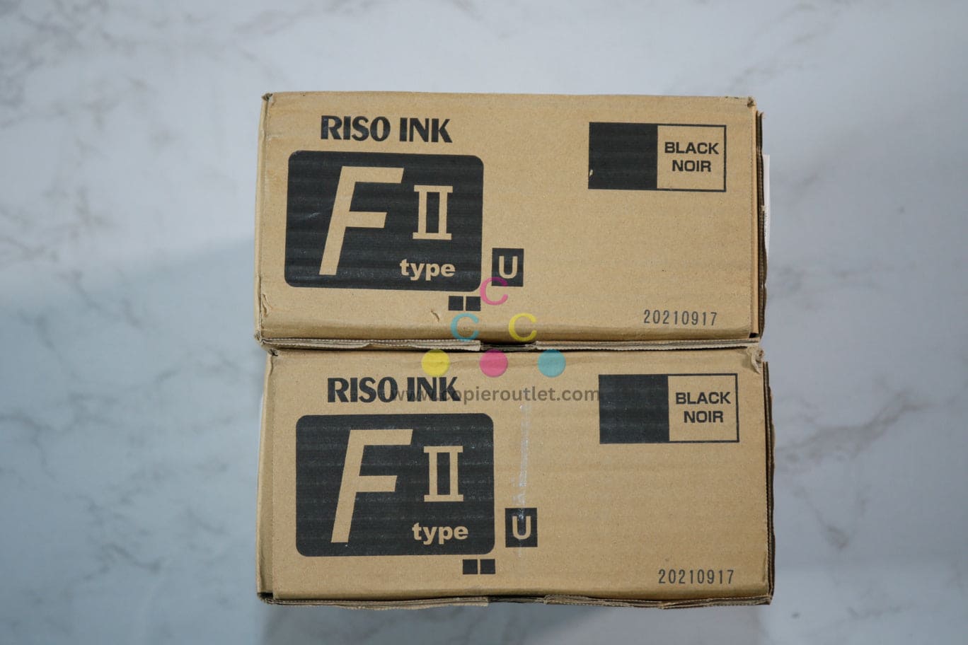 2 OEM Riso EZ 220EZ, 221, 390, 391 Black Ink Cartridges, F II Type / S-8113UA (2 per Box)