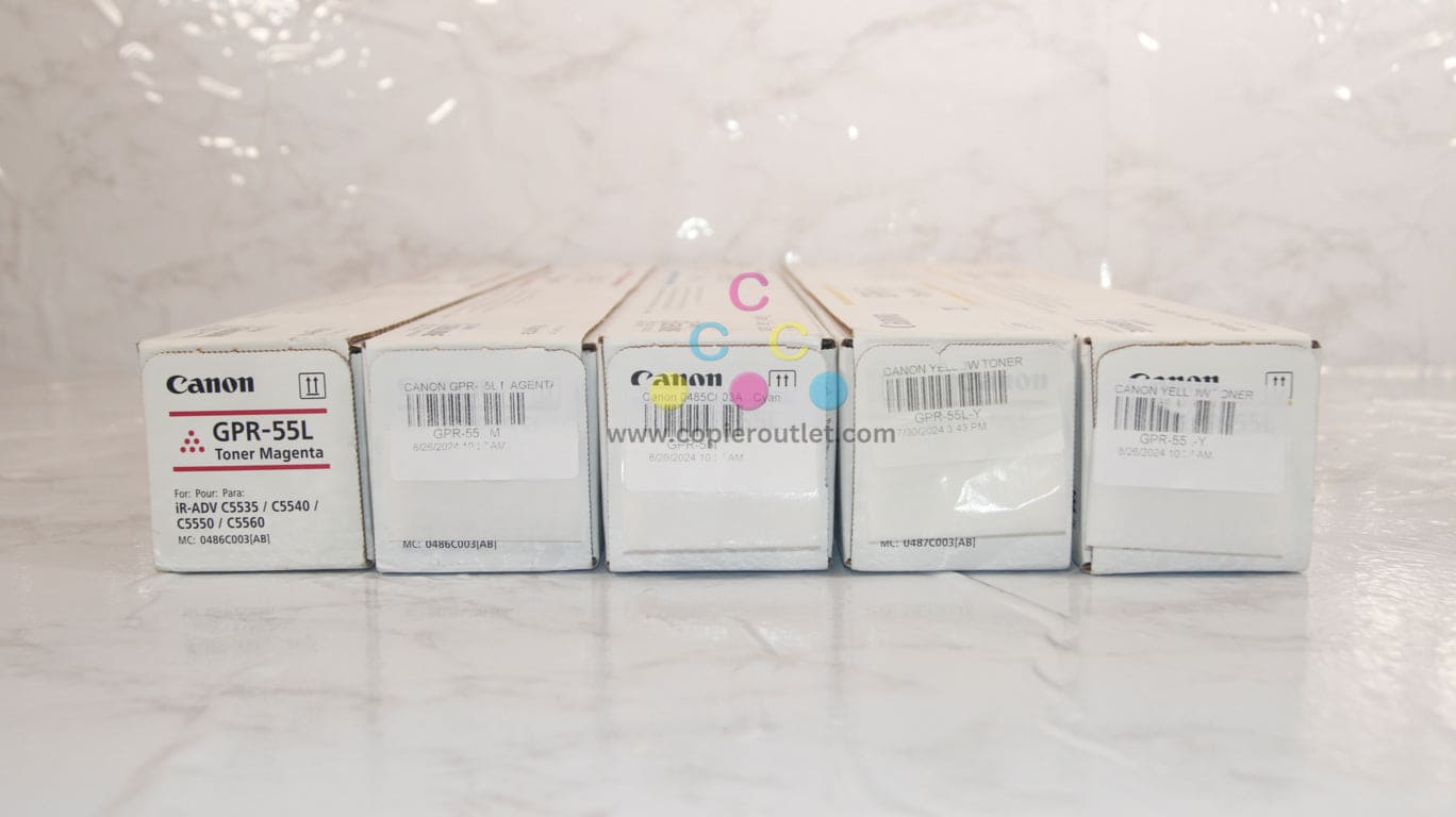 5 New OEM Canon iR-ADV C5535,C5540,C5550,C5560 GPR-55L CMMYY Toners