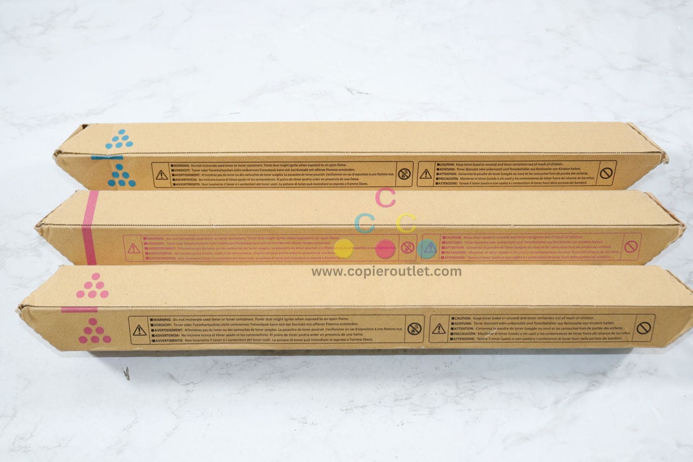 3 New OEM Savin C2020, C2525, C3030 CMM Print Cartridges 888658, 888659