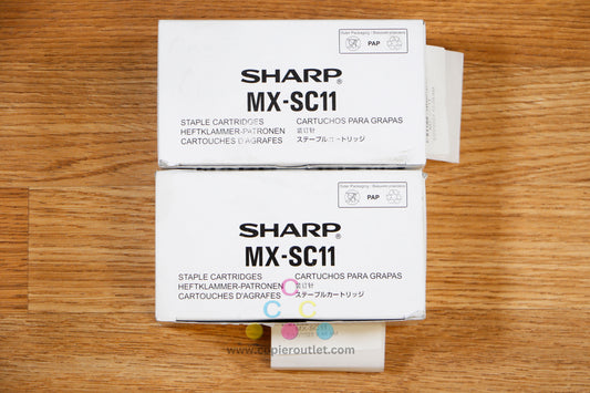 Lot of 2 Genuine Sharp MX-SC11 Staple Cartridge Sharp MX-2630N MX-3050N MX-3050V