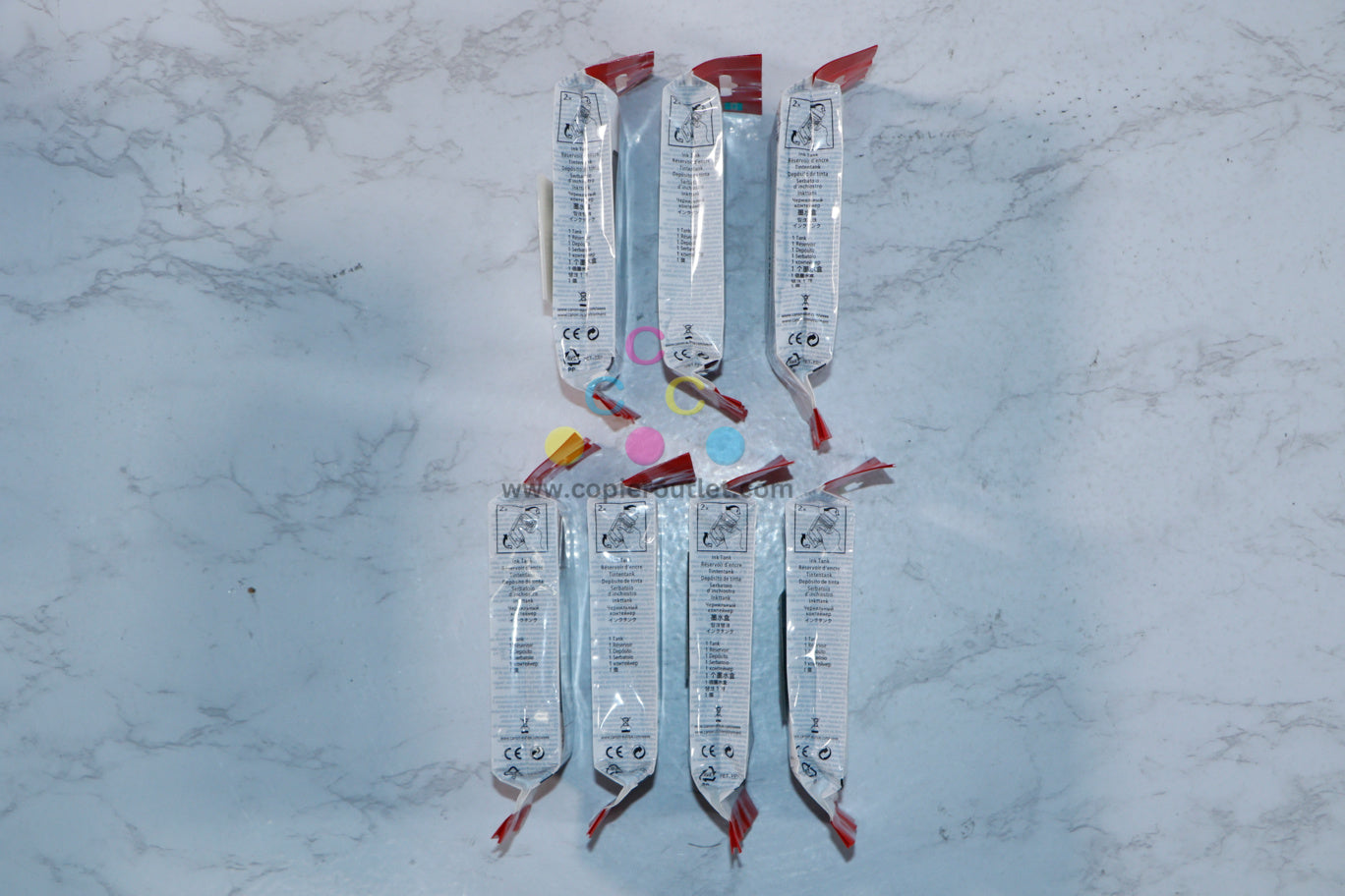 7 OEM Canon iPF670,680,685,770,780,785 CMYKKKK Ink Tank Cartridges PFI-107