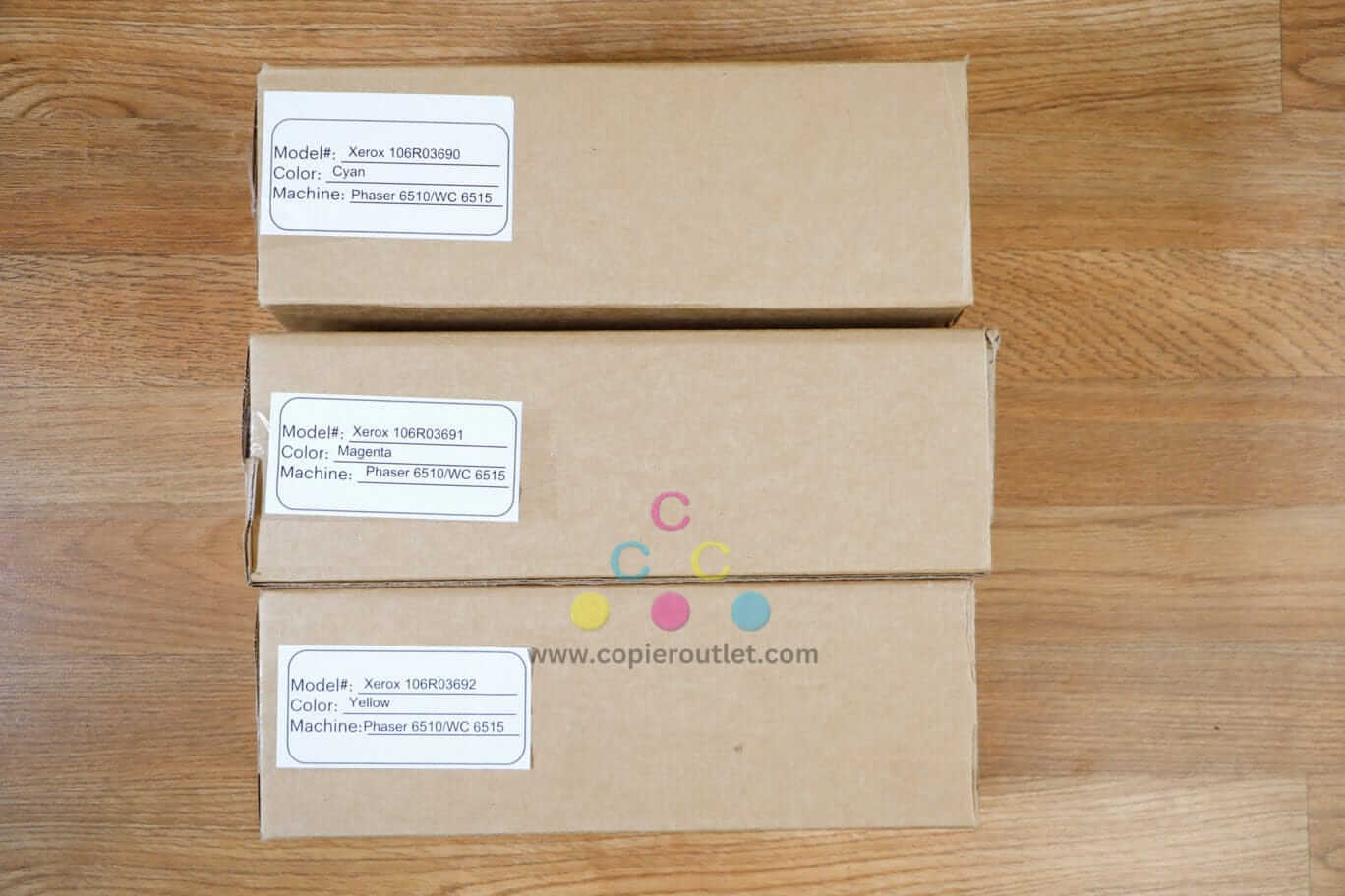 OEM Xerox CMY 106R03690,91,92 Ex High Yield Toner Cartridges Phaser 6510DN/6510N