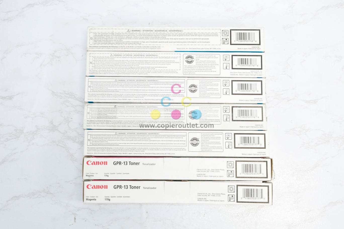 7 Cosmetic OEM Canon iR C2570,C3100,C3170,C3180 GPR-13 Cyan & Magenta Toners