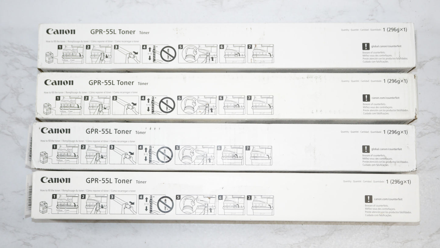 4 New OEM Canon iR-ADV C5535,C5540,C5550 Magenta and Yellow Toners GPR-55L