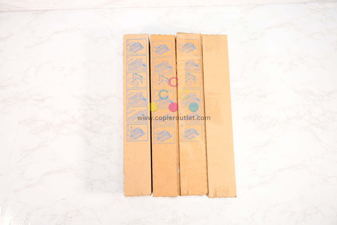 4 Open OEM Konica BH C250i,C300i,C360i TN328CYYK (TN328AK) Toners, No Magenta