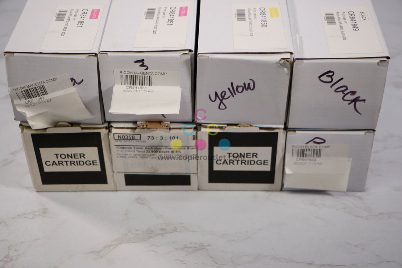 8 Compatible Ricoh MPC4503,C5503,C6003 CMMMYYKK Toners 841849,841850,841851,841852