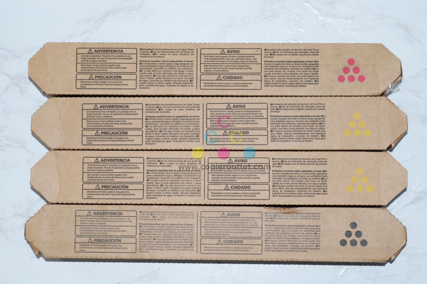 4 New OEM Ricoh MP C407 MYYK Print Cartridges 842207, 842209, 842210