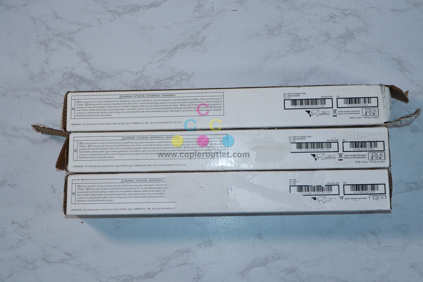 3 Open Box OEM Canon iR-ADV C5535,C5540,C5550,C5560 GPR-55 CCM Toners