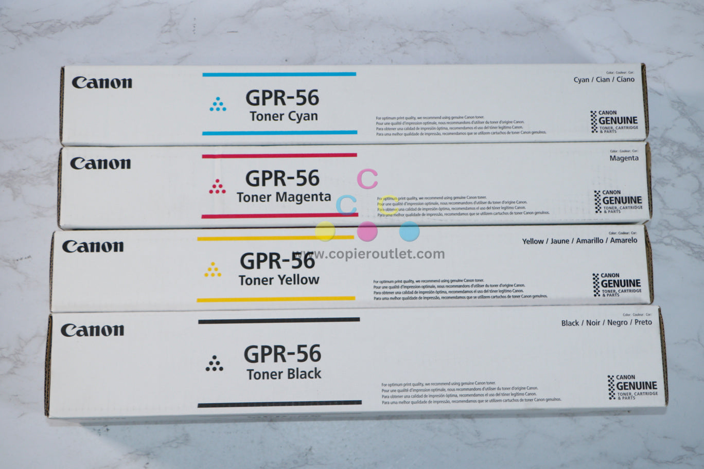 Genuine Canon GPR-56 CMYK Toner Cartridges iR ADVC7565,C7570,C7580,C7765,C7770