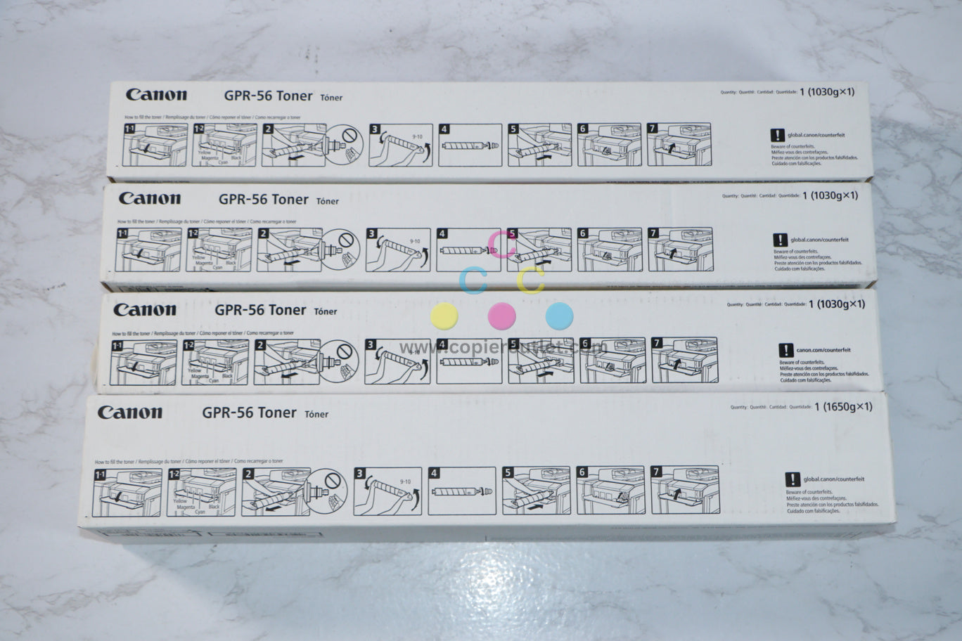 Genuine Canon GPR-56 CMYK Toner Cartridges iR ADVC7565,C7570,C7580,C7765,C7770