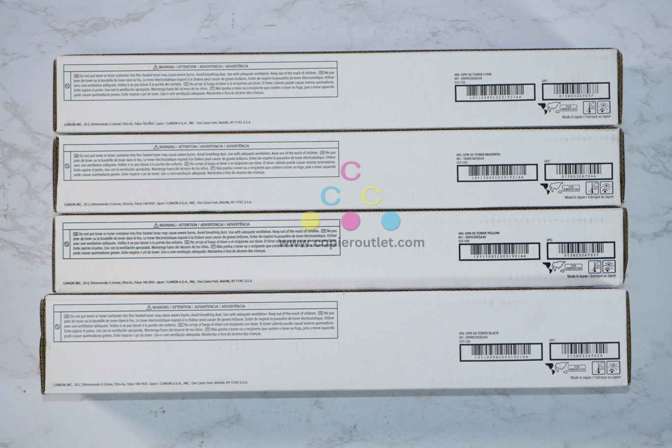 Genuine Canon GPR-56 CMYK Toner Cartridges iR ADVC7565,C7570,C7580,C7765,C7770