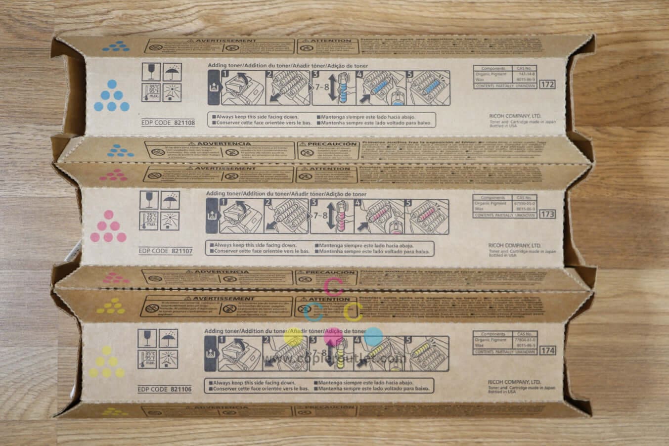 OEM Ricoh SP C430A CMY Toner Carts Aficio SP C430DN/SP C431DN-HS/Ricoh SP C440DN