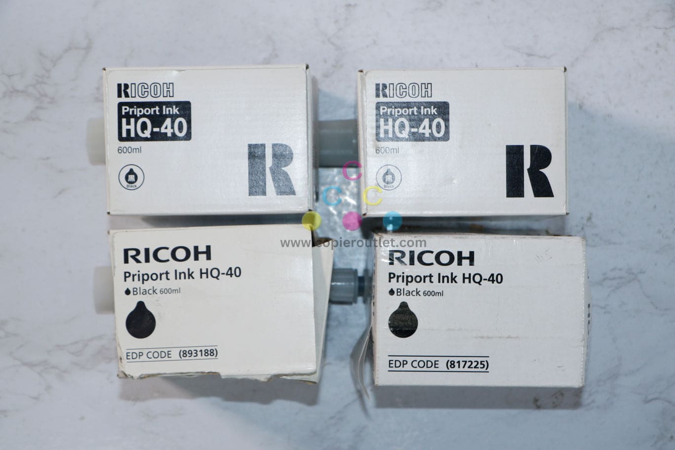 4 Ricoh DX4542,DX4545,JP4500,DD 4450 Black Priport Black Inks HQ-40 817225/893188