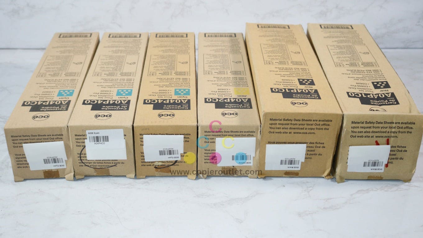 6 OEM OCE CS650 Pro, CS620 CCCYKK High-Yield Ink Toners A04P1C0,A04P2C0,A04P4C0