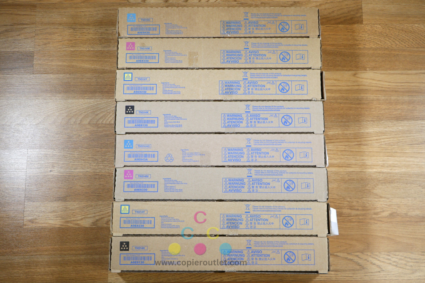 2 Genuine Konica Minolta TN-514 CMYK Toner Cartridge Sets BizHub C458 C558 C658!