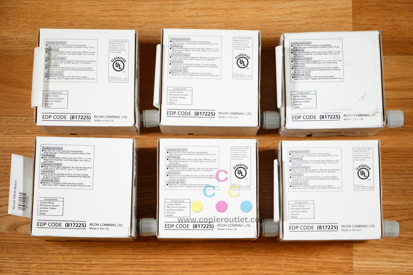 Lot of 6 HQ-40 K Priport Ink Ricoh DX4542 DX4545 JP4500 Priport DD 4450 817225 !
