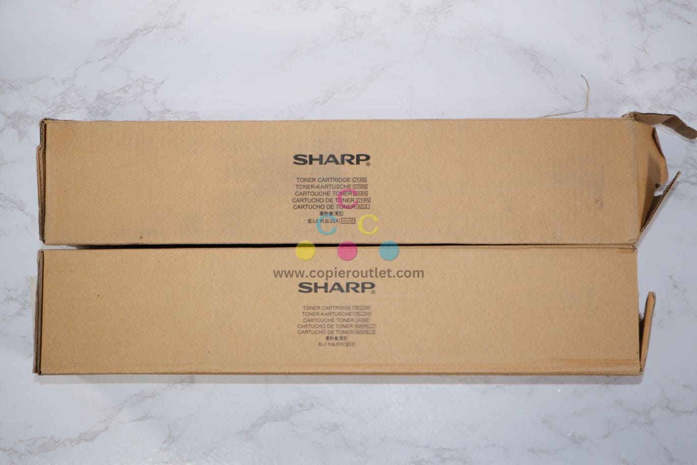 2 Open OEM Sharp MX-6240N, MX-6500N Cyan & Yellow Toners MX-62NT-CA, MX-62NT-YA