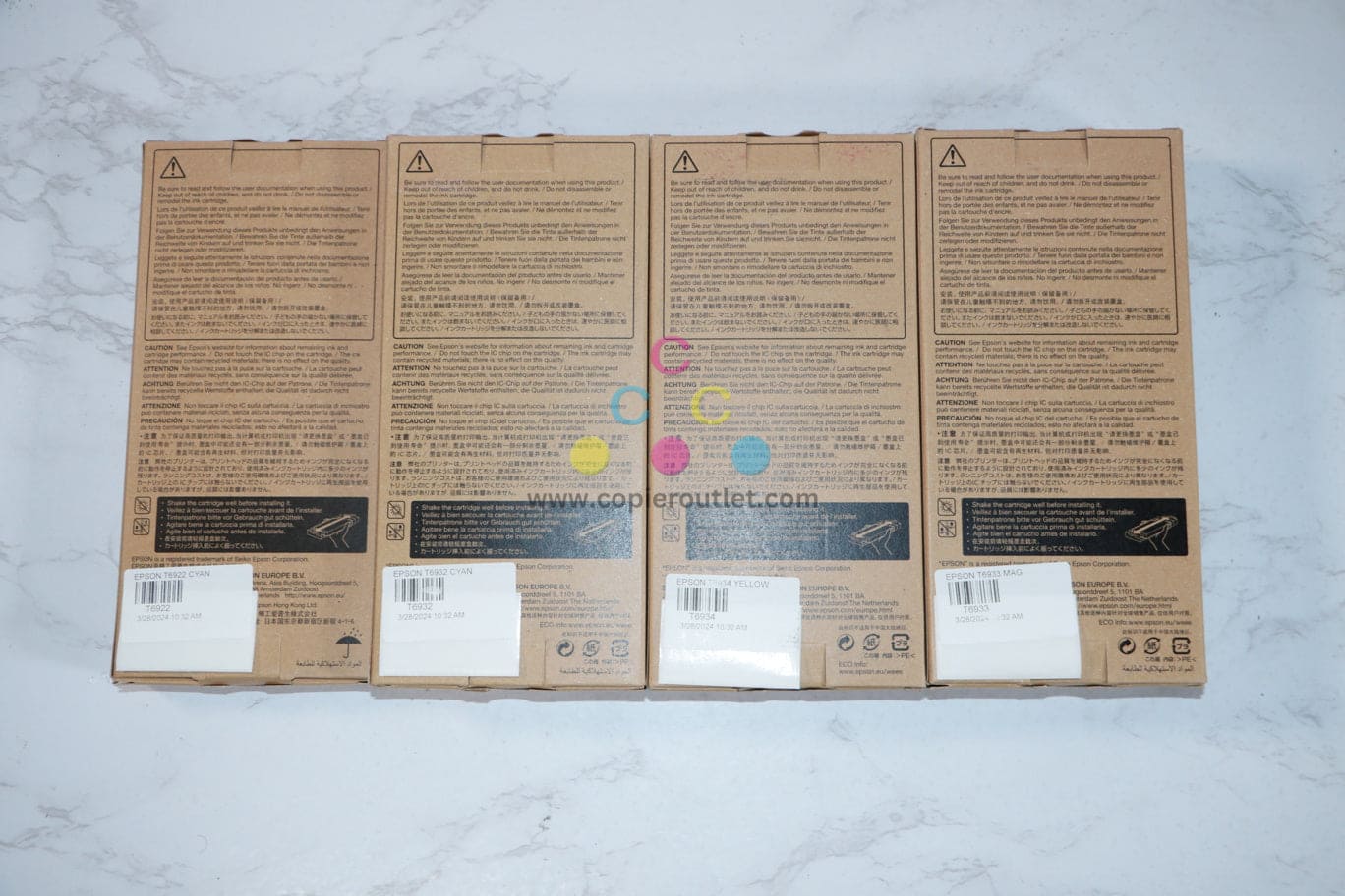 4 OEM Epson SC-T3000,5000,7000,3070,5070 CCMY Inks T6922,T6932,T6933,T6934