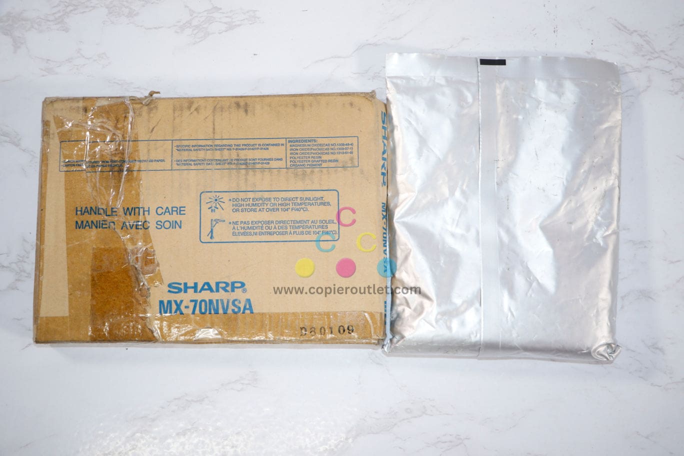 New OEM Sharp MX-5500N,MX-6200N Tricolor & Black Developers MX-70NVSA & MX-70NVBA