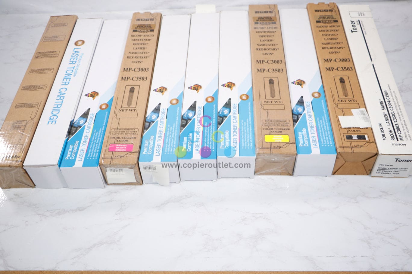 11 Compatible Ricoh MPC3503,C3003,C3504 CMYK Toners 841813, 841814, 841815, 841816