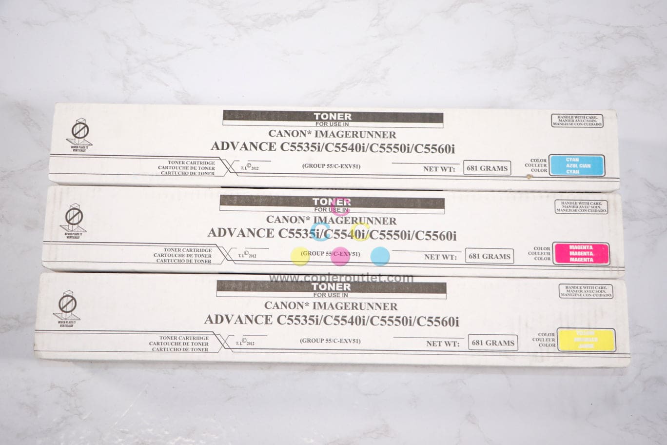 New Compatible Canon IR Advance C5535i,C5540i,C5550i,C5560i CMY Toner Set GPR-55