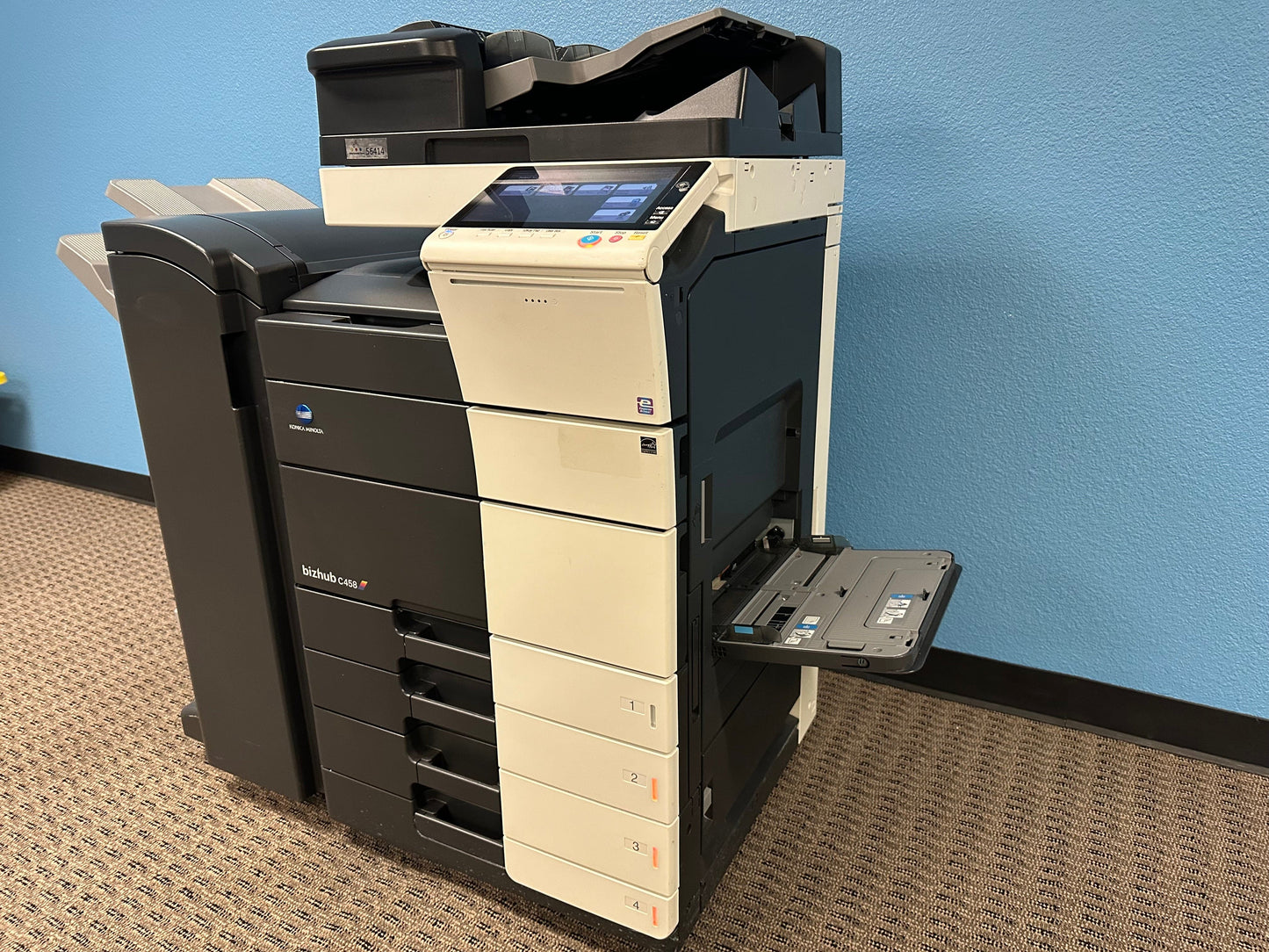 WOW Konica Minolta Bizhub C458 Color Copier Printer Staple Finisher Low Usage 10k