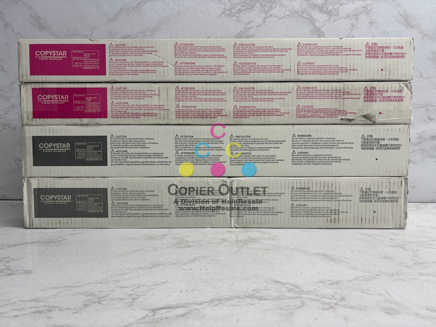 4 Open OEM Kyocera TASKalfa 5052ci,5053ci,6052ci MMKK Toner TK-8519(No Cyan&Yel)