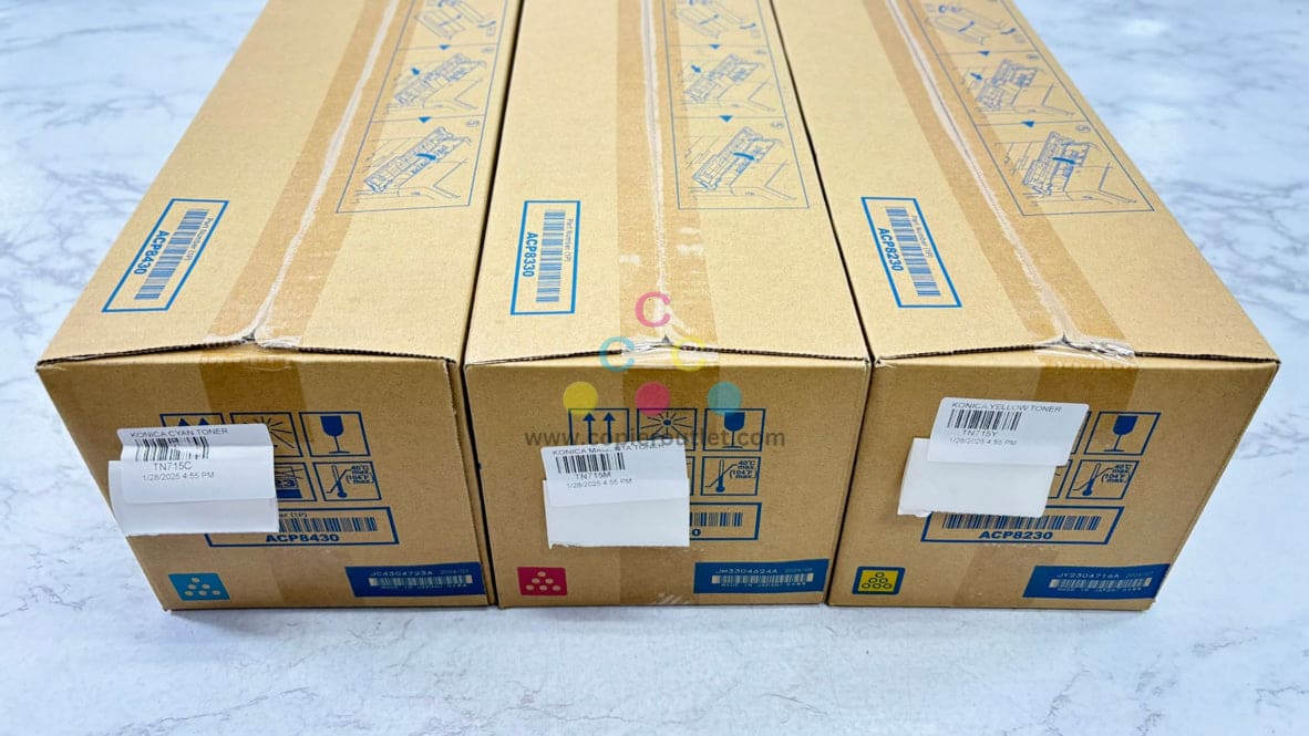 3 OEM Konica Bizhub C750i,C751i TN715 CMY Toners ACP8430,ACP8230,ACP8330