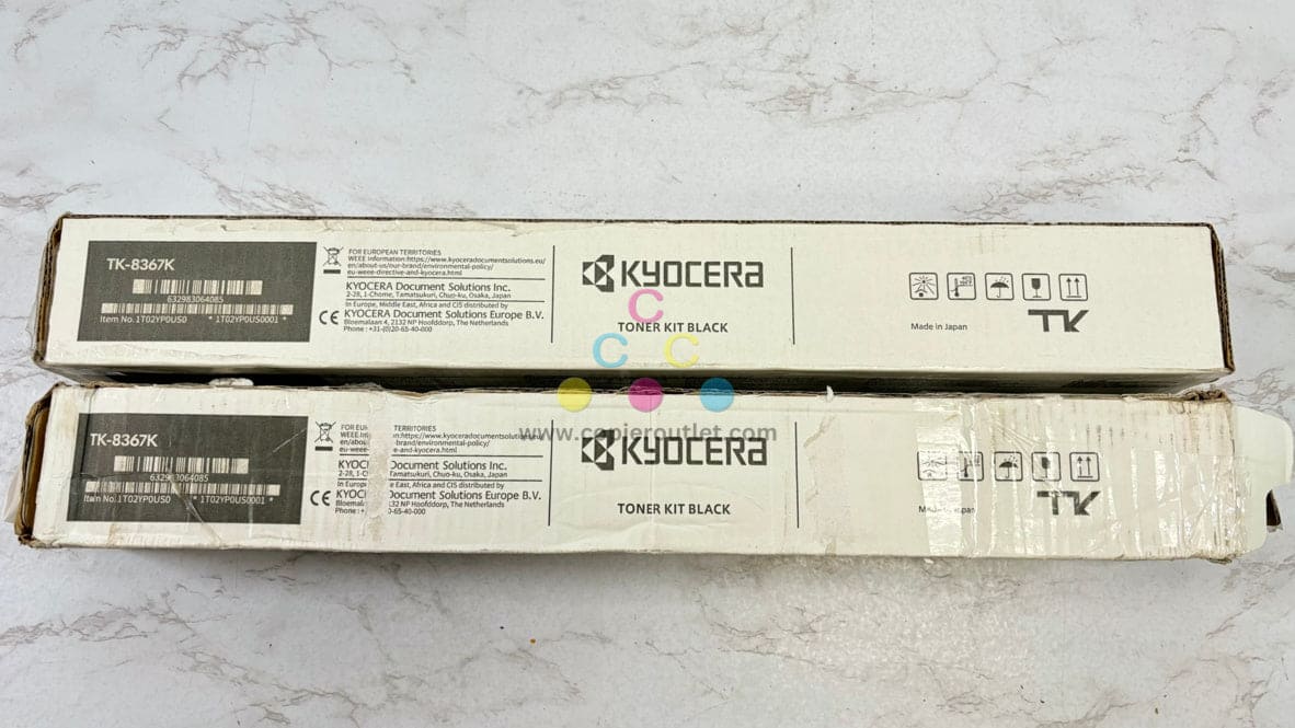2 OEM Kyocera TASKalfa 2554ci TK-8367K Black Toners (1 New & 1 Open)