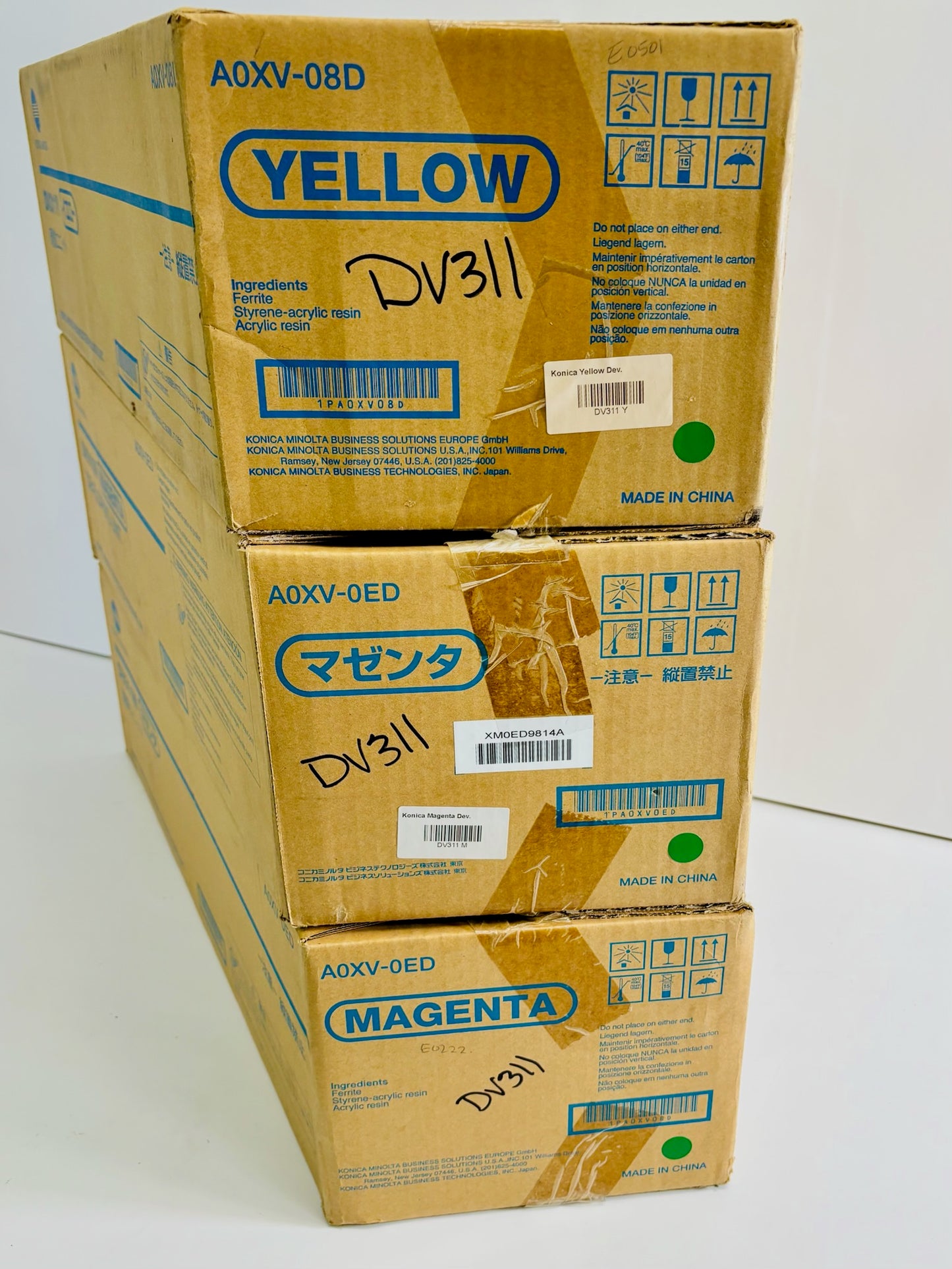 3 Genuine Konica C220,C280,C360 Magenta & Yellow Developing Units DV311M, DV311Y