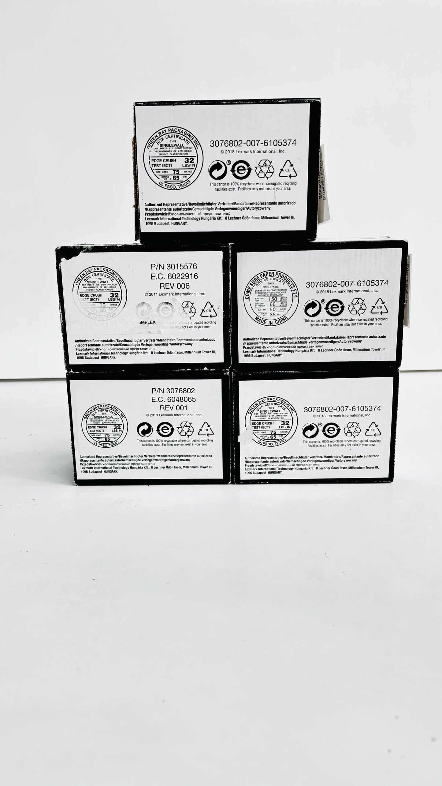 5 OEM Lexmark C540, X548 Cyan, Magenta, Yellow Toners C540H1CG, H1MG, H1YG
