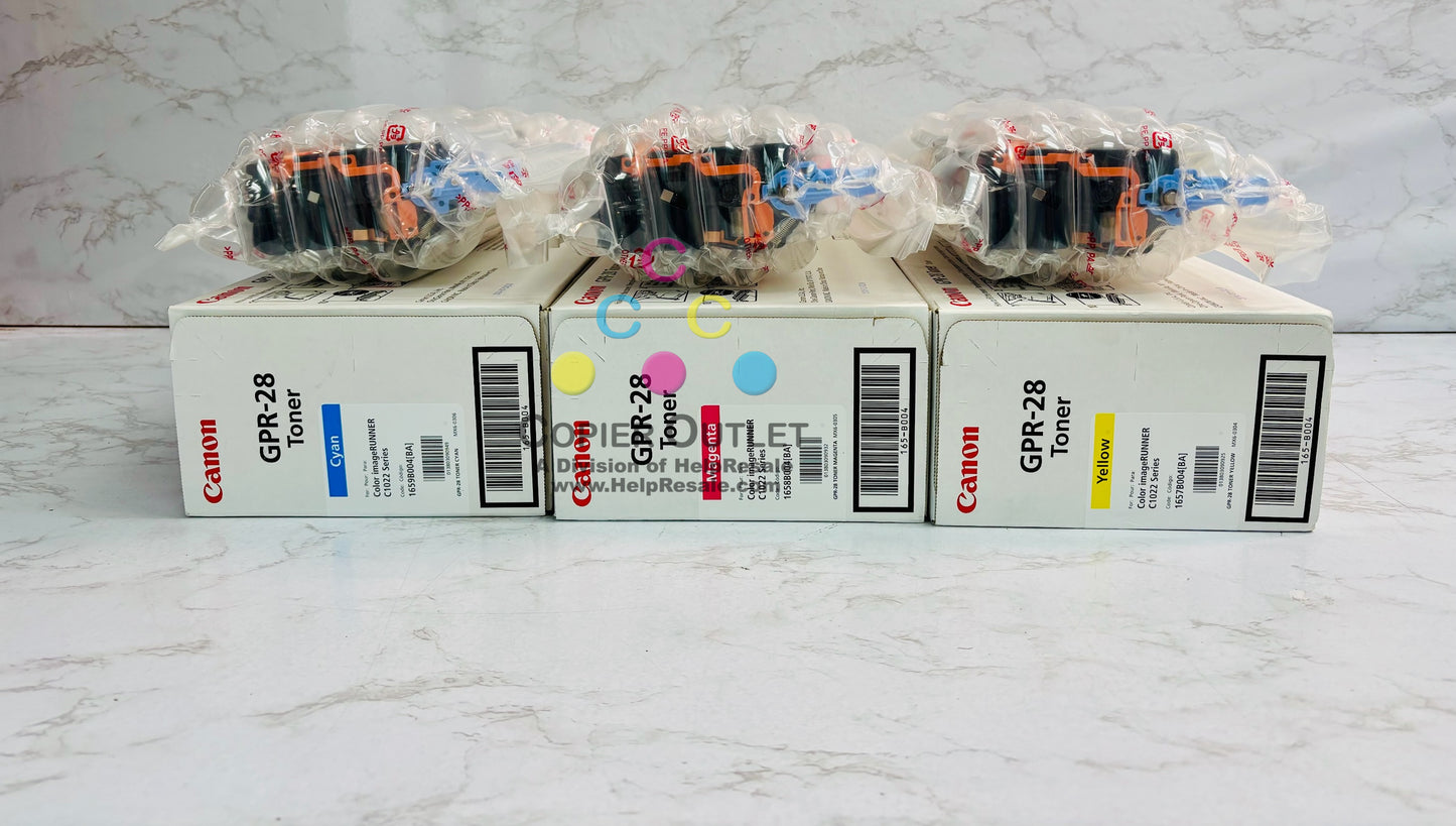 3 New Open Genuine Canon C1022,C1030 CMY Toners GPR-28C, GPR-28M, GPR-28Y